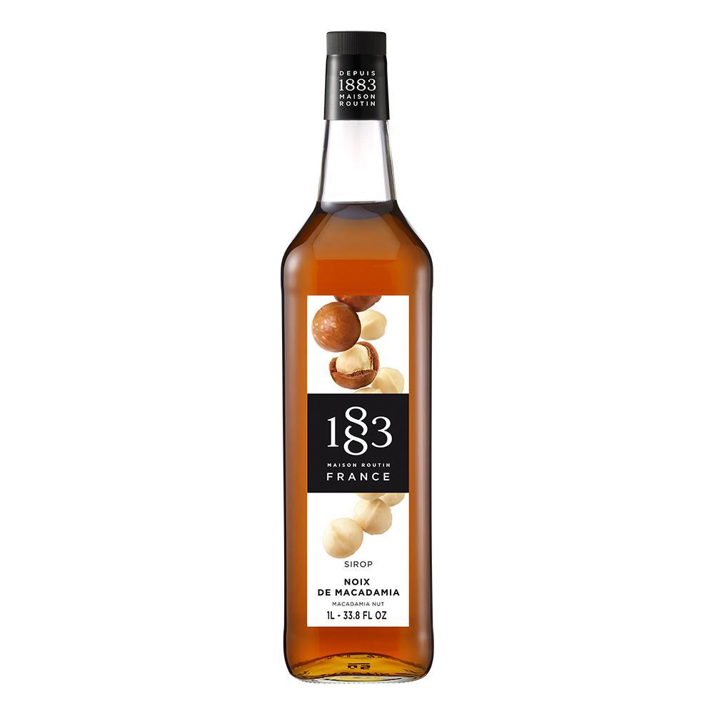 1883 Maison Routin Macadamia Nut Syrup - 1 Liter Bottle-Disposable Food and Beverage Packaging Solutions-Restaurant Supply Drop