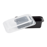 24 oz Meal Prep Containers - 24oz Microwavable Rectangular Food Containers & Lids - Black - 150 ct-To-Go Packaging-Karat-Restaurant Supply Drop