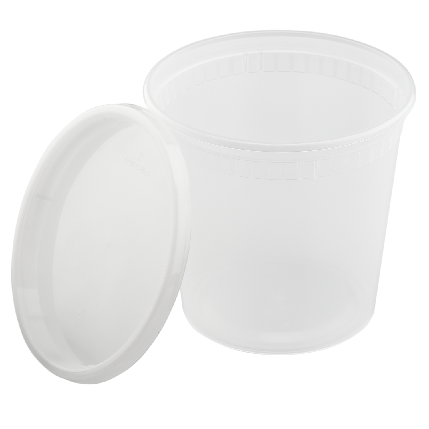 Choice White Round Microwavable Container w/ Lid (24 oz.)