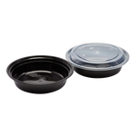 24oz Meal Prep Container - 24 oz Microwavable Round Food Containers & Lids - Black - 150 ct-To-Go Packaging-Karat-Restaurant Supply Drop