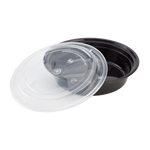 24oz Meal Prep Container - 24 oz Microwavable Round Food Containers & Lids - Black - 150 ct-To-Go Packaging-Karat-Restaurant Supply Drop