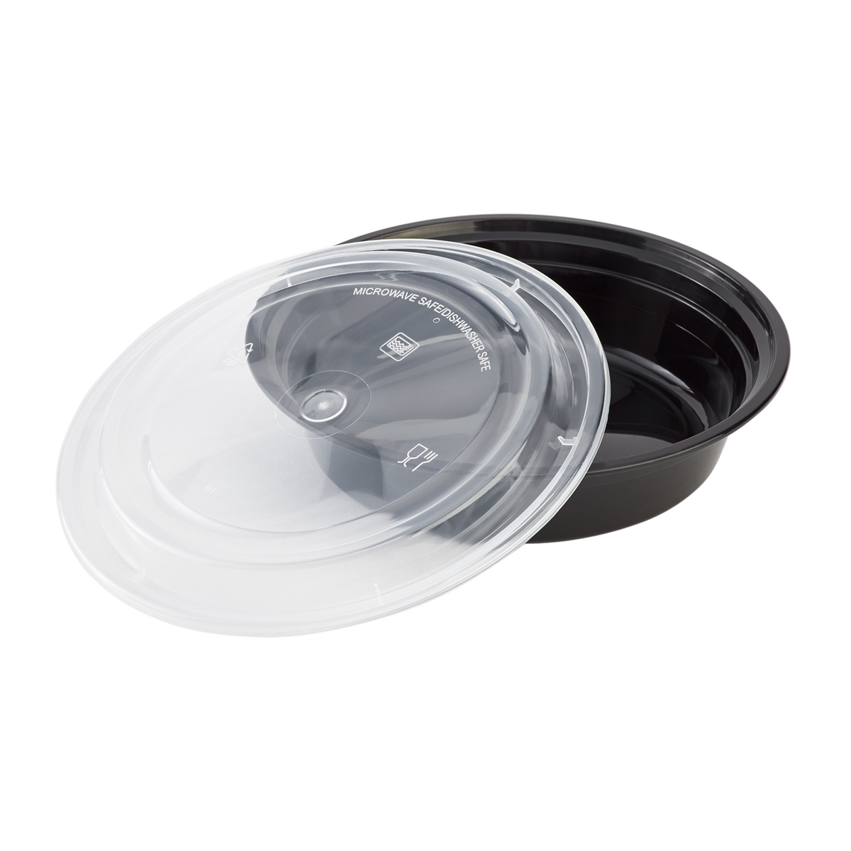24oz Meal Prep Container - 24 oz Microwavable Round Food Containers & Lids - Black - 150 ct-To-Go Packaging-Karat-Restaurant Supply Drop