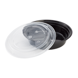 24oz Meal Prep Container - 24 oz Microwavable Round Food Containers & Lids - Black - 150 ct-To-Go Packaging-Karat-Restaurant Supply Drop