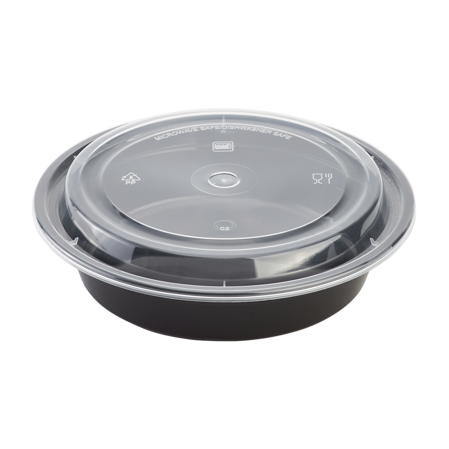 24oz Meal Prep Container - 24 oz Microwavable Round Food Containers & Lids - Black - 150 ct-To-Go Packaging-Karat-Restaurant Supply Drop