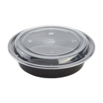 24oz Meal Prep Container - 24 oz Microwavable Round Food Containers & Lids - Black - 150 ct-To-Go Packaging-Karat-Restaurant Supply Drop