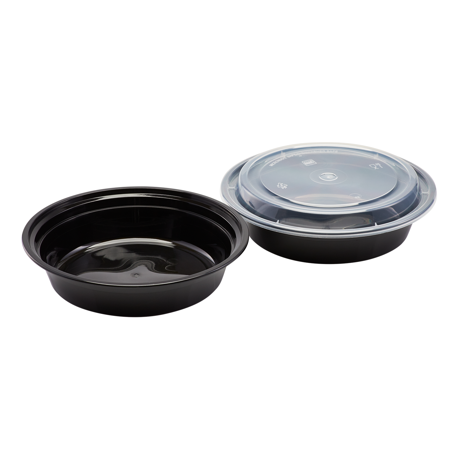 Klex Meal Prep Containers with Airtight Lids, BPA Free, Reusable Plastic Food  Container, 24 oz, Round, Black/Clear, 150 Sets