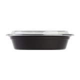 24oz Meal Prep Container - 24 oz Microwavable Round Food Containers & Lids - Black - 150 ct-Karat