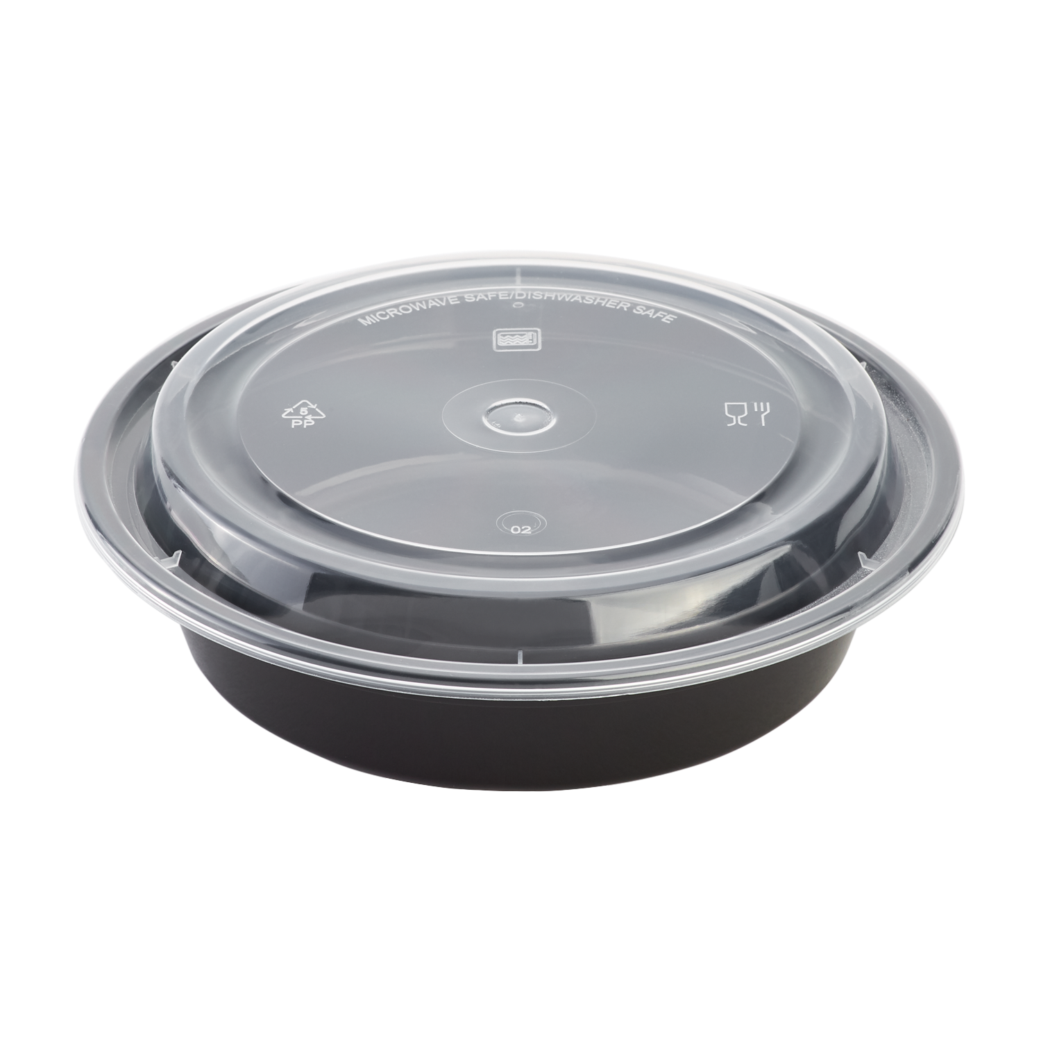 Pactiv 24 oz Plastic 7 Round Meal Prep Food Containers with Lids