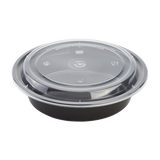 24oz Meal Prep Container - 24 oz Microwavable Round Food Containers & Lids - Black - 150 ct-Karat