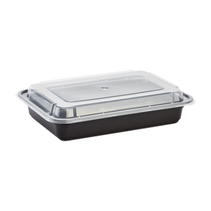 28oz Meal Prep Container - Microwavable Rectangular Food Containers & Lids - Black - 150 ct-Karat