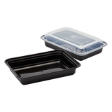28oz Meal Prep Container - Microwavable Rectangular Food Containers & Lids - Black - 150 ct-To-Go Packaging-Karat-Restaurant Supply Drop