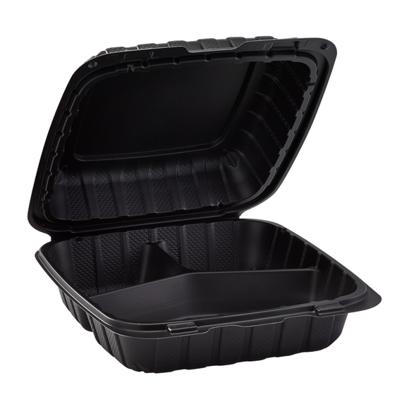 Large Black 3 Compartment Food Containers Wholesale - 8