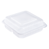 9''x9'' Hinged 3 Compartment Take out Boxes- Extra Large Clamshell Containers 3C - Karat PP Plastic - 200 ct-Karat