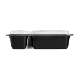 30oz Meal Prep Containers - Microwavable Rectangular Food Containers & Lids - Black - 2 Compartment Bento Box - 150 ct-To-Go Packaging-Karat-Restaurant Supply Drop