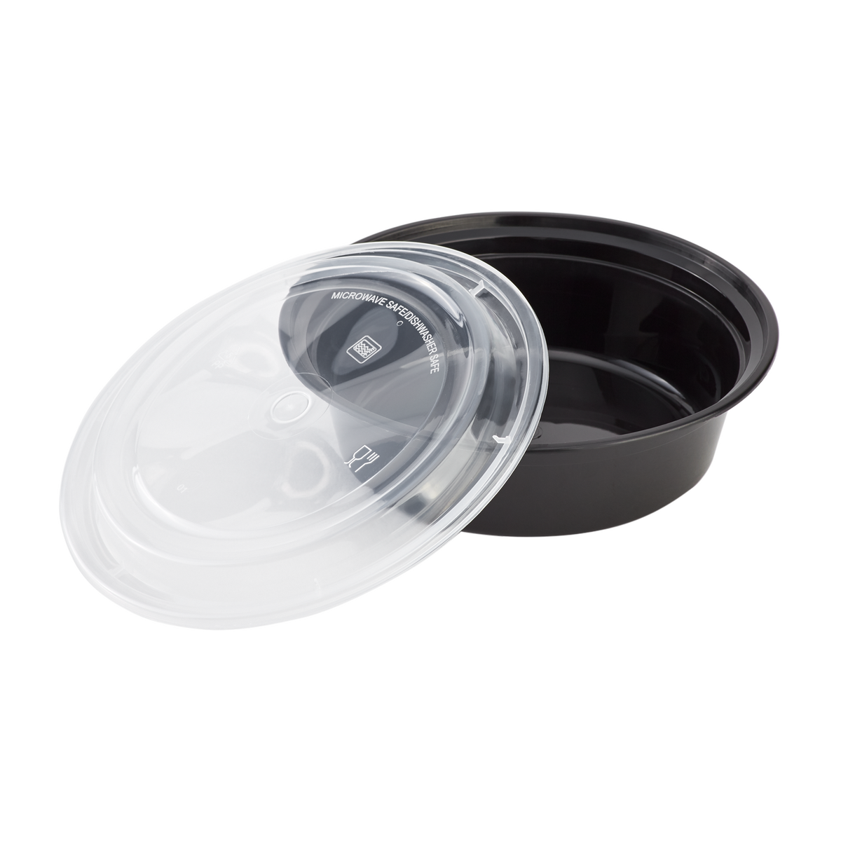32oz Large Meal Prep Containers - - 32 oz Microwavable Round Food Containers & Lids - Black - 150 ct-To-Go Packaging-Karat-Restaurant Supply Drop