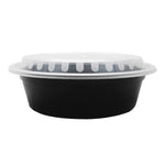 32oz Large Meal Prep Containers - - 32 oz Microwavable Round Food Containers & Lids - Black - 150 ct-To-Go Packaging-Karat-Restaurant Supply Drop