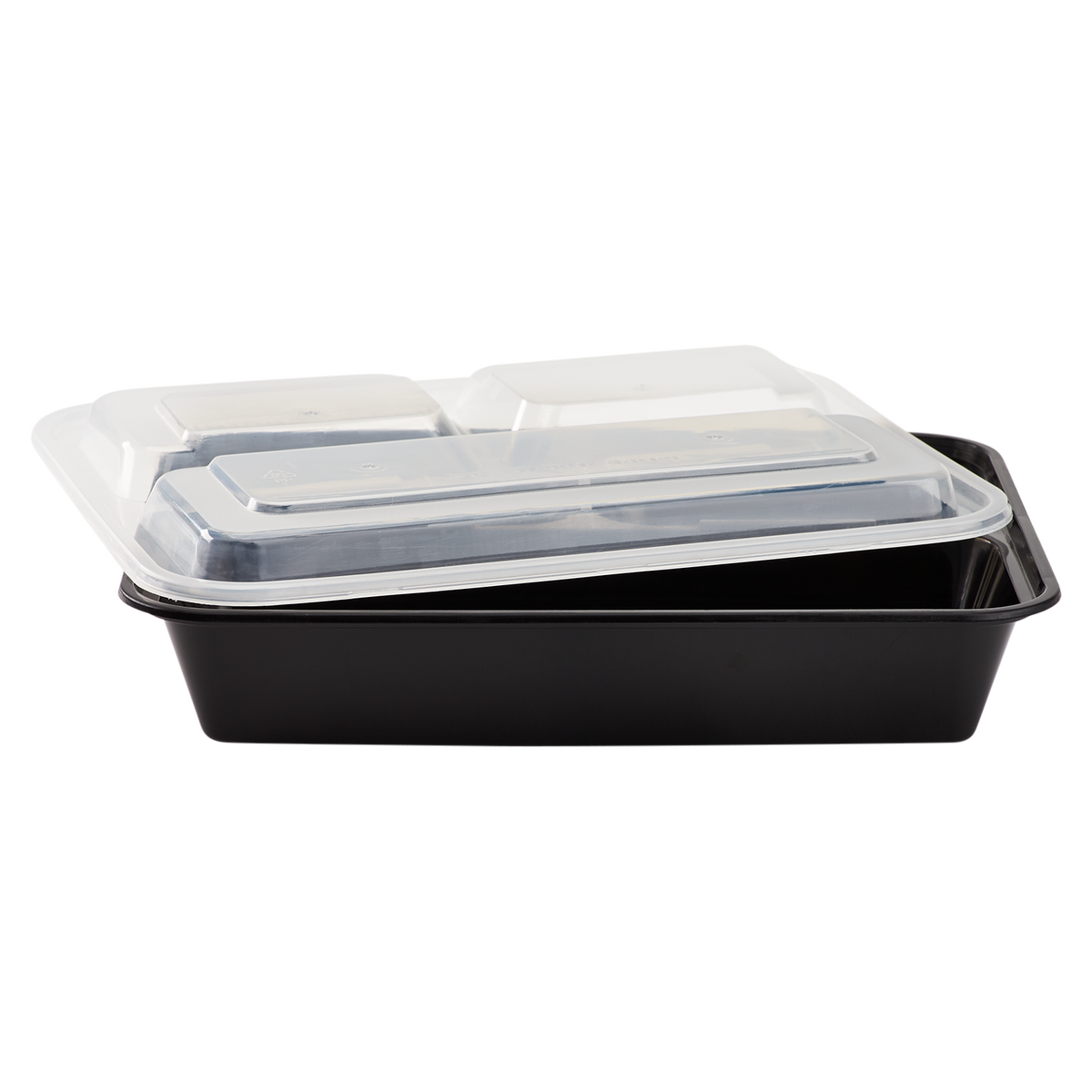 32oz Meal Prep Containers - Microwavable Rectangular Food Containers & Lids - Black - 3 Compartment Bento Box - 150 ct-To-Go Packaging-Karat-Restaurant Supply Drop