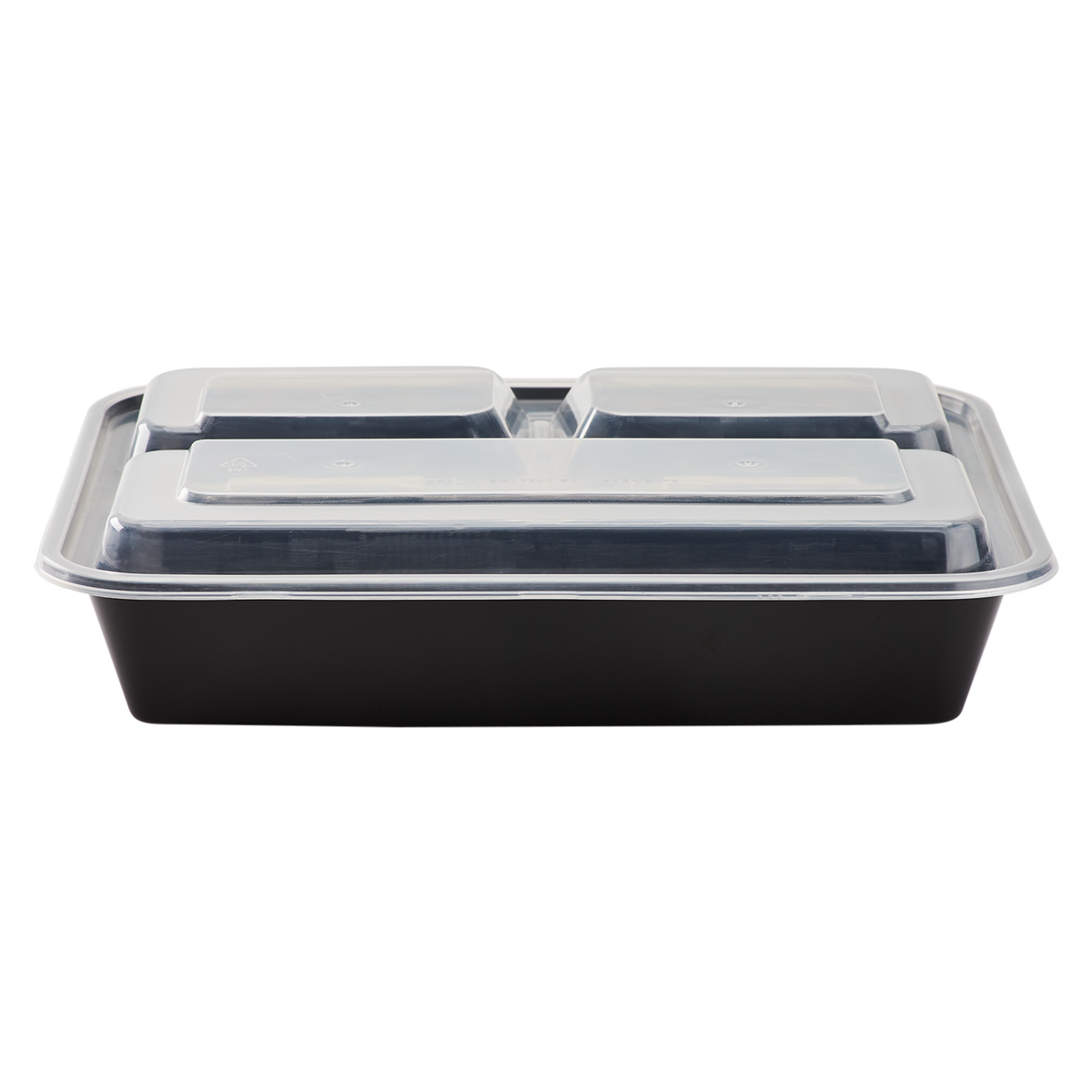 32oz Meal Prep Containers - Microwavable Rectangular Food Containers & Lids - Black - 3 Compartment Bento Box - 150 ct-To-Go Packaging-Karat-Restaurant Supply Drop