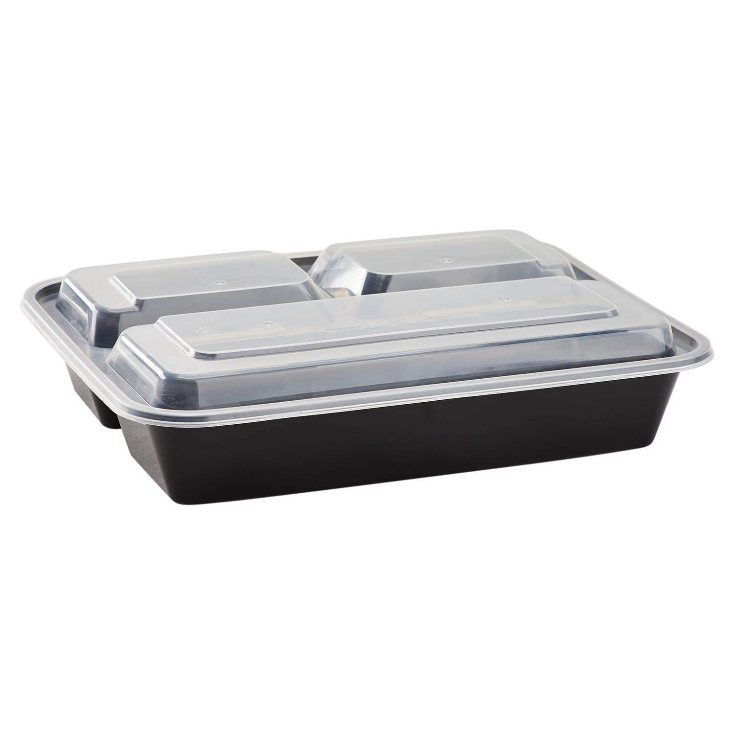 32oz Meal Prep Containers - Microwavable Rectangular Food Containers & Lids - Black - 3 Compartment Bento Box - 150 ct-To-Go Packaging-Karat-Restaurant Supply Drop