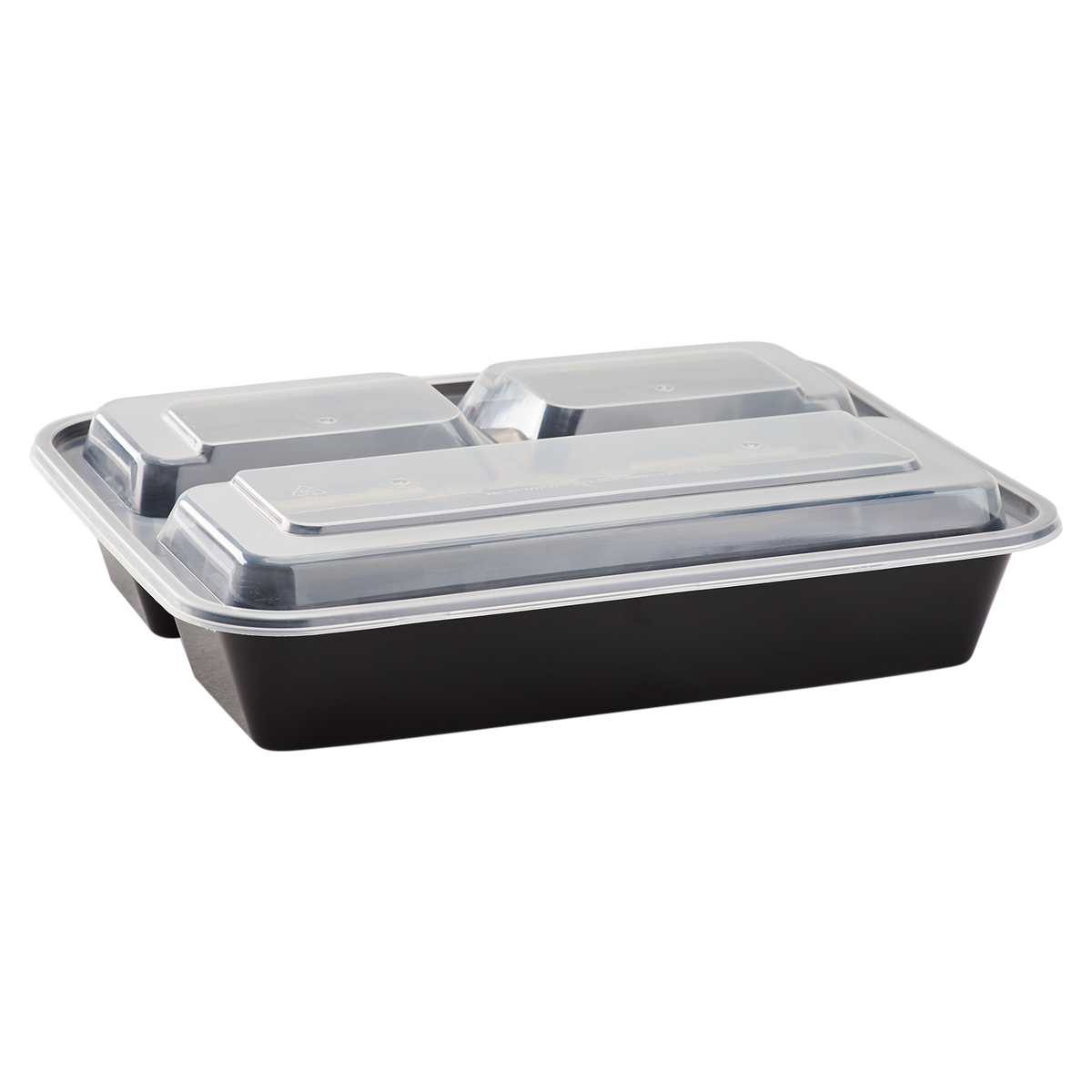 32oz Meal Prep Containers - Microwavable Rectangular Food Containers & Lids - Black - 3 Compartment Bento Box - 150 ct-To-Go Packaging-Karat-Restaurant Supply Drop