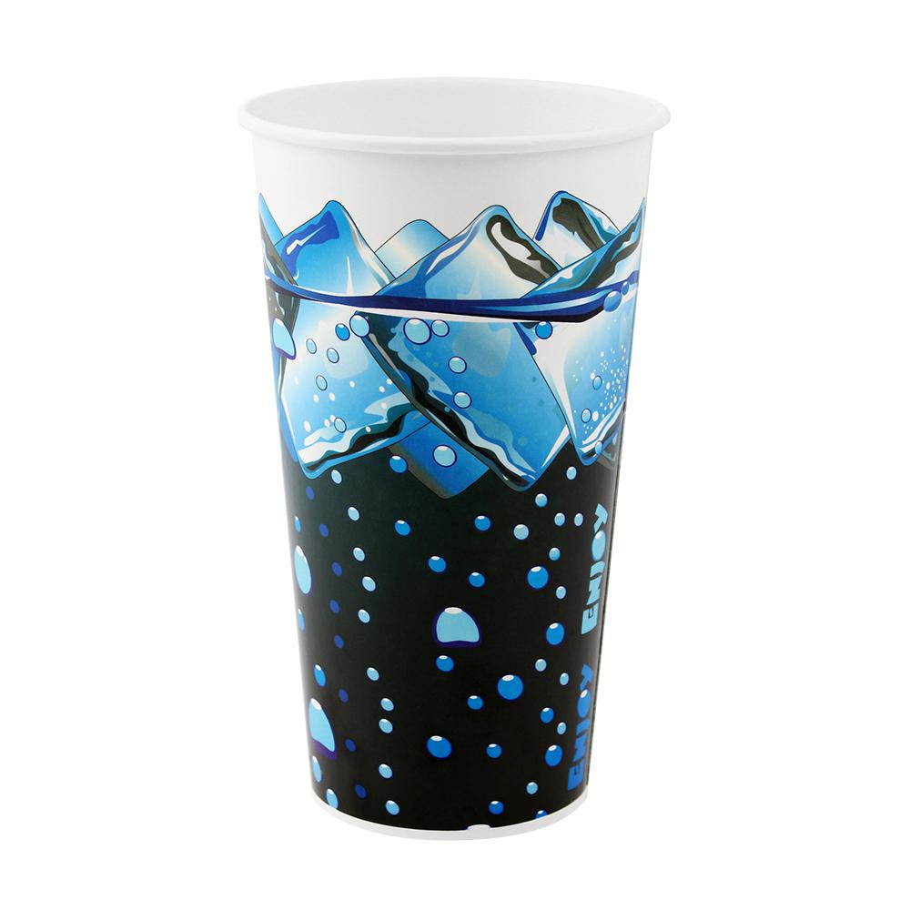 32oz Paper Cold Cups - Ice Cube Print (104.5mm) - 600 ct-Cups & Lids-Karat-Restaurant Supply Drop