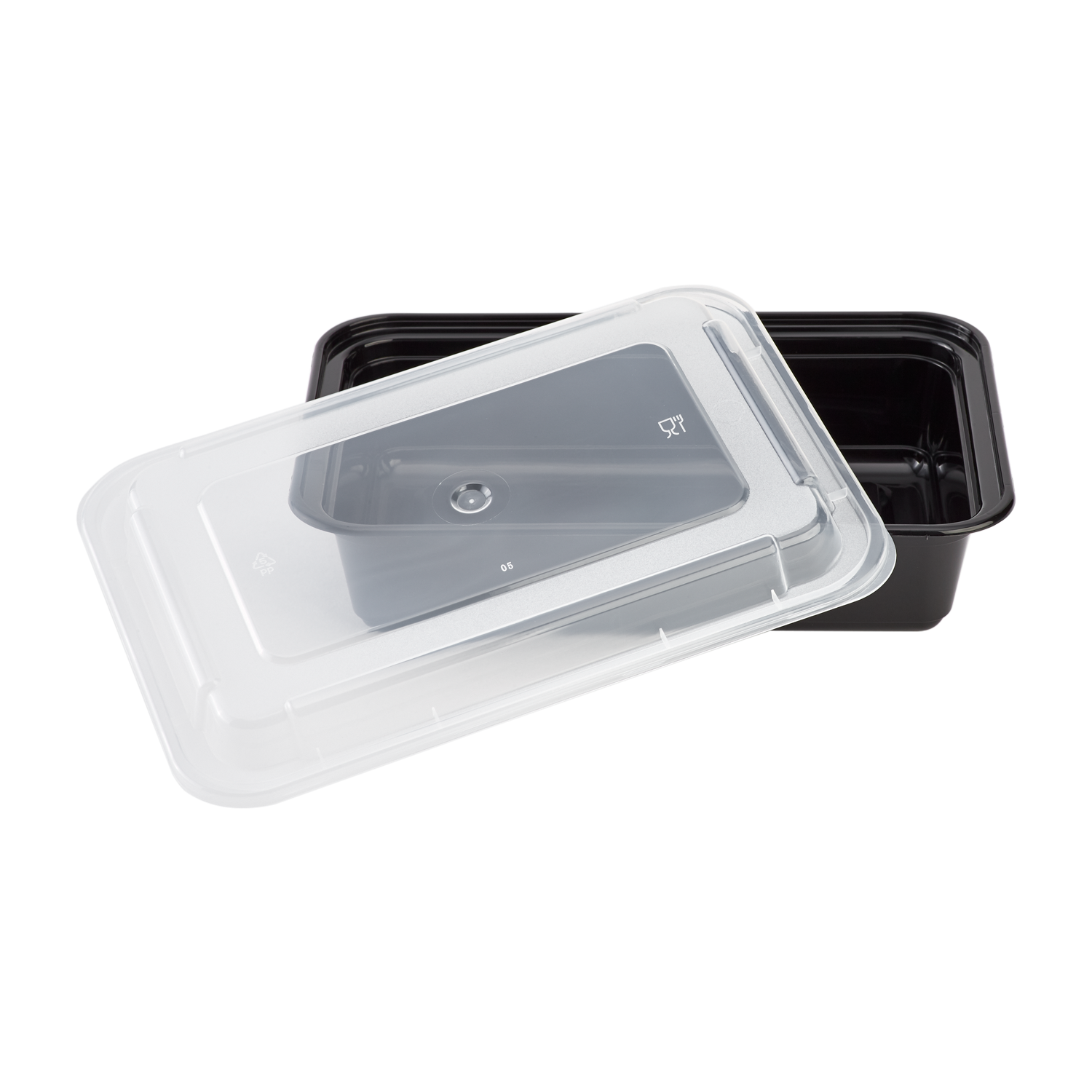 38oz Black Meal Prep Rectangle Single Compartment Food Containers - Pak-Man  Packaging