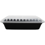 38oz Meal Prep Containers ~ Microwavable Rectangular Food Containers & Lids - Black - 150 ct-Karat