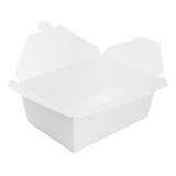 White Microwavable Folded Paper #4 Take-Out Container - Karat Extra Large Fold-To-Go Box - 110oz - 7.8" x 5.5" x 3.5" - 160 Count-Karat