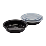 48oz Meal Prep Containers | 48 oz Extra Large Microwavable Round Food Containers with Lids - Black - 150 ct-Karat