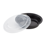 48oz Meal Prep Containers | 48 oz Extra Large Microwavable Round Food Containers with Lids - Black - 150 ct-To-Go Packaging-Karat-Restaurant Supply Drop