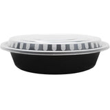 48oz Meal Prep Containers | 48 oz Extra Large Microwavable Round Food Containers with Lids - Black - 150 ct-To-Go Packaging-Karat-Restaurant Supply Drop