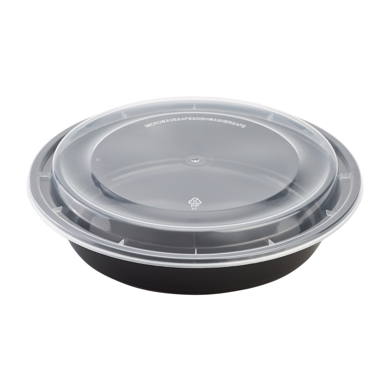 48oz Meal Prep Containers | 48 oz Extra Large Microwavable Round Food Containers with Lids - Black - 150 ct-To-Go Packaging-Karat-Restaurant Supply Drop