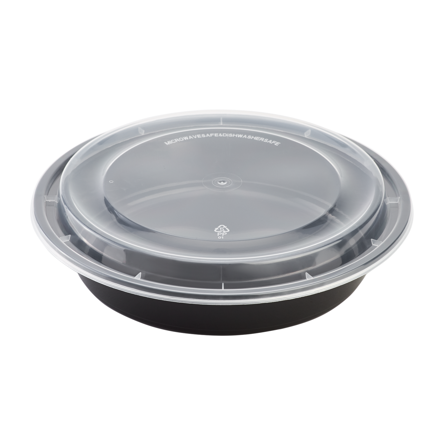 28 oz. Black Meal Prep Containers w/ Lid - 150/Case