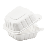 Small White Takeout Boxes - 6"x6" Mineral Filled Hinged Food Containers - Karat Earth - 400 ct-Karat
