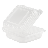 7''x7'' Hinged Containers - Medium Clamshell Takeout Boxes - Karat PP Plastic - 250 count-Karat
