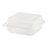 7''x7'' Hinged Containers - Medium Clamshell Takeout Boxes - Karat PP Plastic - 250 count-Karat