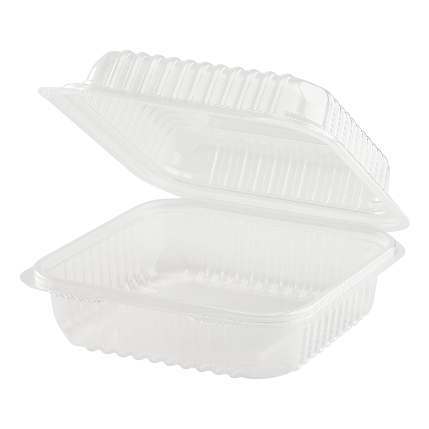 7''x7'' Hinged Containers - Medium Clamshell Takeout Boxes - Karat PP Plastic - 250 count-To-Go Packaging-Karat-Restaurant Supply Drop