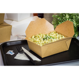Kraft Microwavable Folded Paper #8 Takeout Containers - Karat Fold-To-Go Box - 48oz - 5.9" X 4.6" X 2.4" - 300 Count-Karat