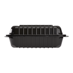 8''x8'' Black Hinged Containers 3 Compartments - Large Black Clamshell Takeout Boxes Multi Compartment - Karat PP Plastic - 250 count-Karat
