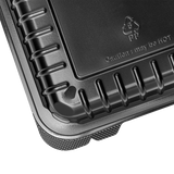 8''x8'' Black Hinged Containers - Large Black Clamshell Takeout Boxes - Karat PP Plastic - 250 count-Karat