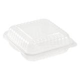 8''x8'' Hinged Containers 3 Compartments - Large Multi Compartment Clamshell Take Out Boxes - Karat PP Plastic - 250 count-Karat