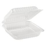 8''x8'' Hinged Containers - Large Clamshell Take Out Boxes - Karat PP Plastic - 250 count-Karat