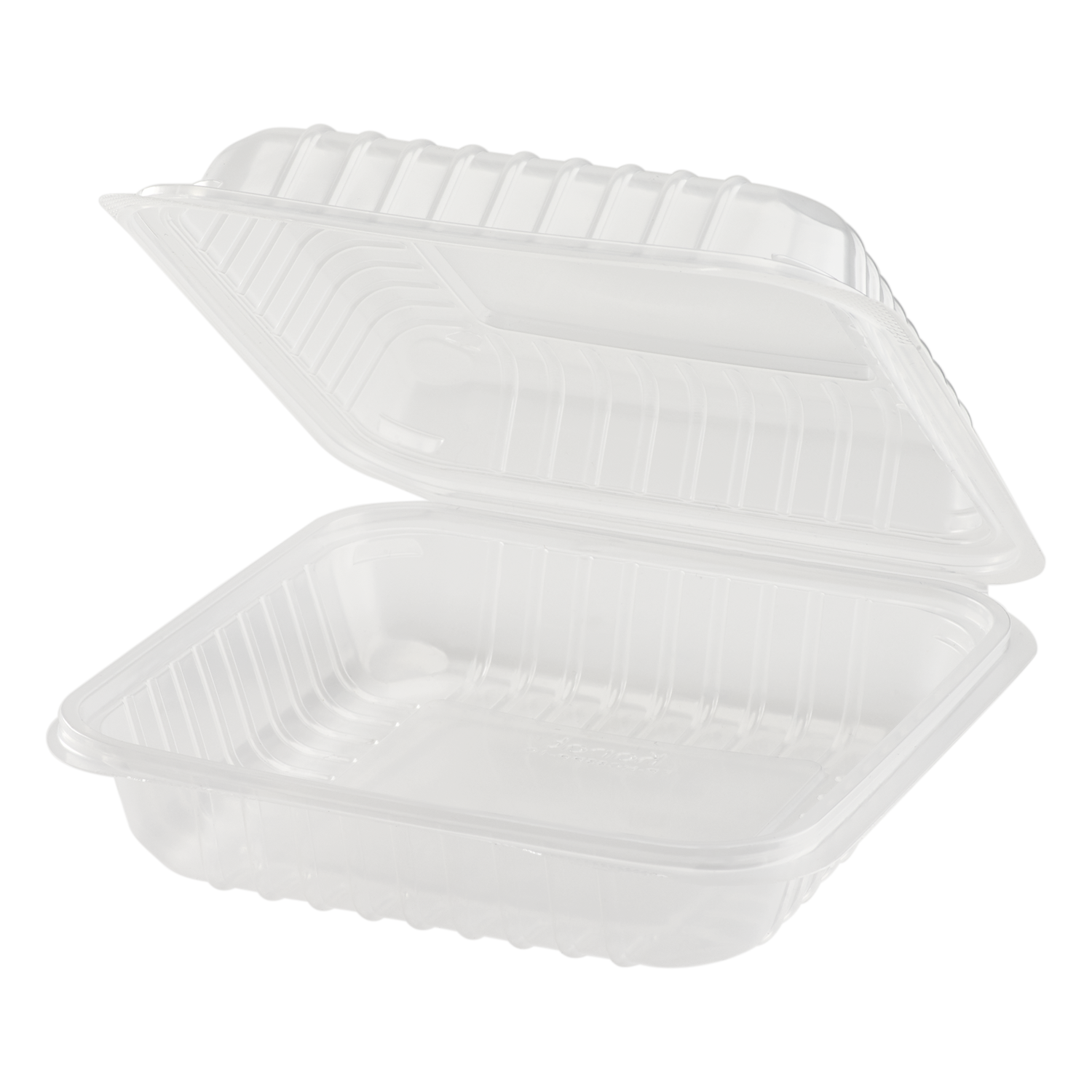 8''x8'' Hinged Containers - Large Clamshell Take Out Boxes - Karat PP Plastic - 250 count-Karat