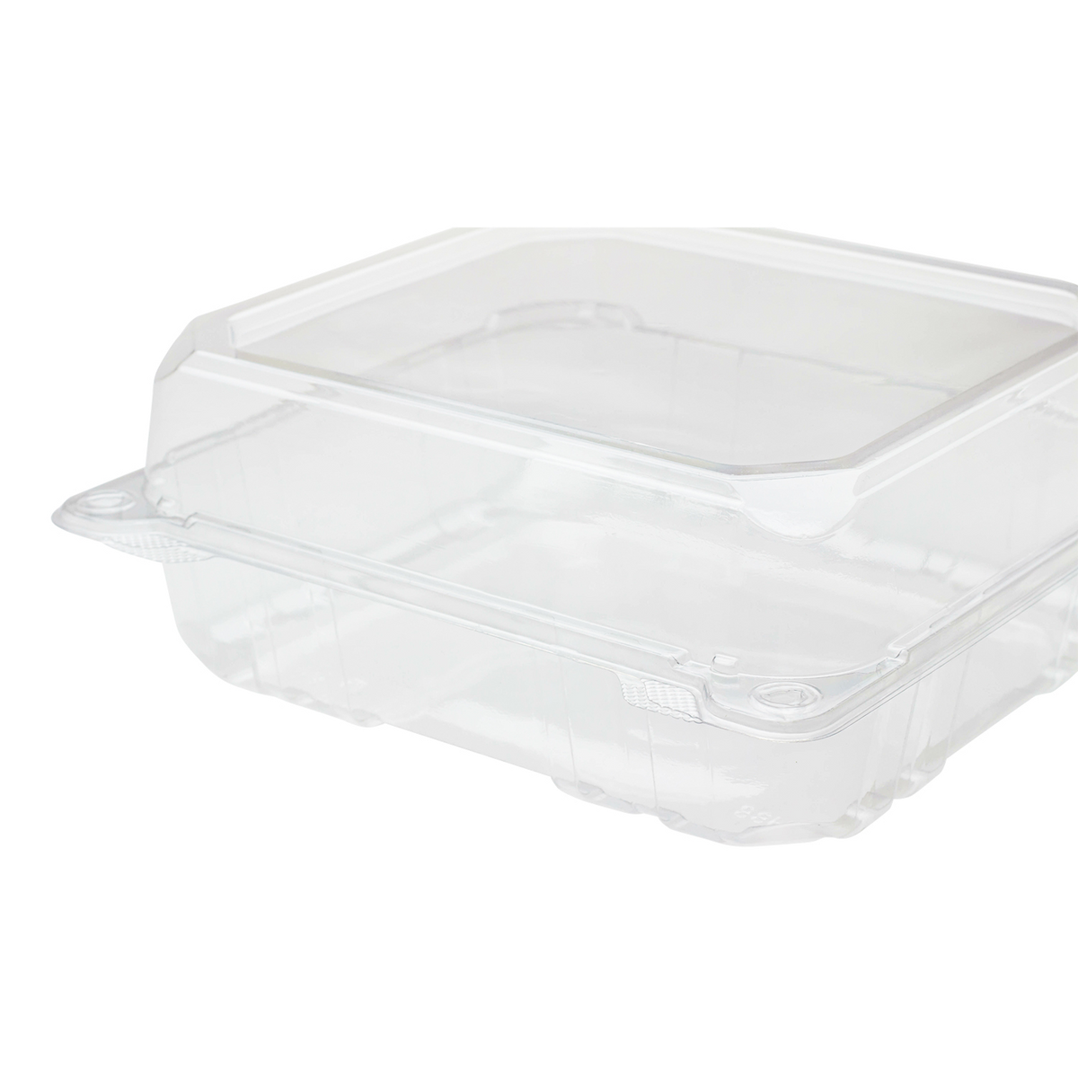 8''x8'' Hinged Containers - Large Clamshell Takeout Boxes - Karat PET Plastic - 250 count-To-Go Packaging-Karat-Restaurant Supply Drop