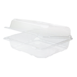 8''x8'' Hinged Containers - Large Clamshell Takeout Boxes - Karat PET Plastic - 250 count-To-Go Packaging-Karat-Restaurant Supply Drop