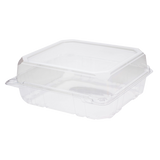 8''x8'' Hinged Containers - Large Clamshell Takeout Boxes - Karat PET Plastic - 250 count-To-Go Packaging-Karat-Restaurant Supply Drop
