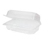9x5 Hinged Containers - Half Clamshell Takeout Boxes - Karat PET Plastic - 250 ct-To-Go Packaging-Karat-Restaurant Supply Drop