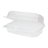 9x5 Hinged Containers - Half Clamshell Takeout Boxes - Karat PET Plastic - 250 ct-To-Go Packaging-Karat-Restaurant Supply Drop