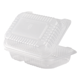 9''x6'' 2 Compartments Hinged Take Out Boxes- 2 Compartment Clamshell Containers - Karat PP Plastic - 250 count-To-Go Packaging-Karat-Restaurant Supply Drop