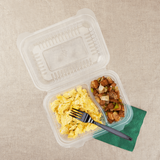 9''x6'' 2 Compartments Hinged Take Out Boxes- 2 Compartment Clamshell Containers - Karat PP Plastic - 250 count-To-Go Packaging-Karat-Restaurant Supply Drop